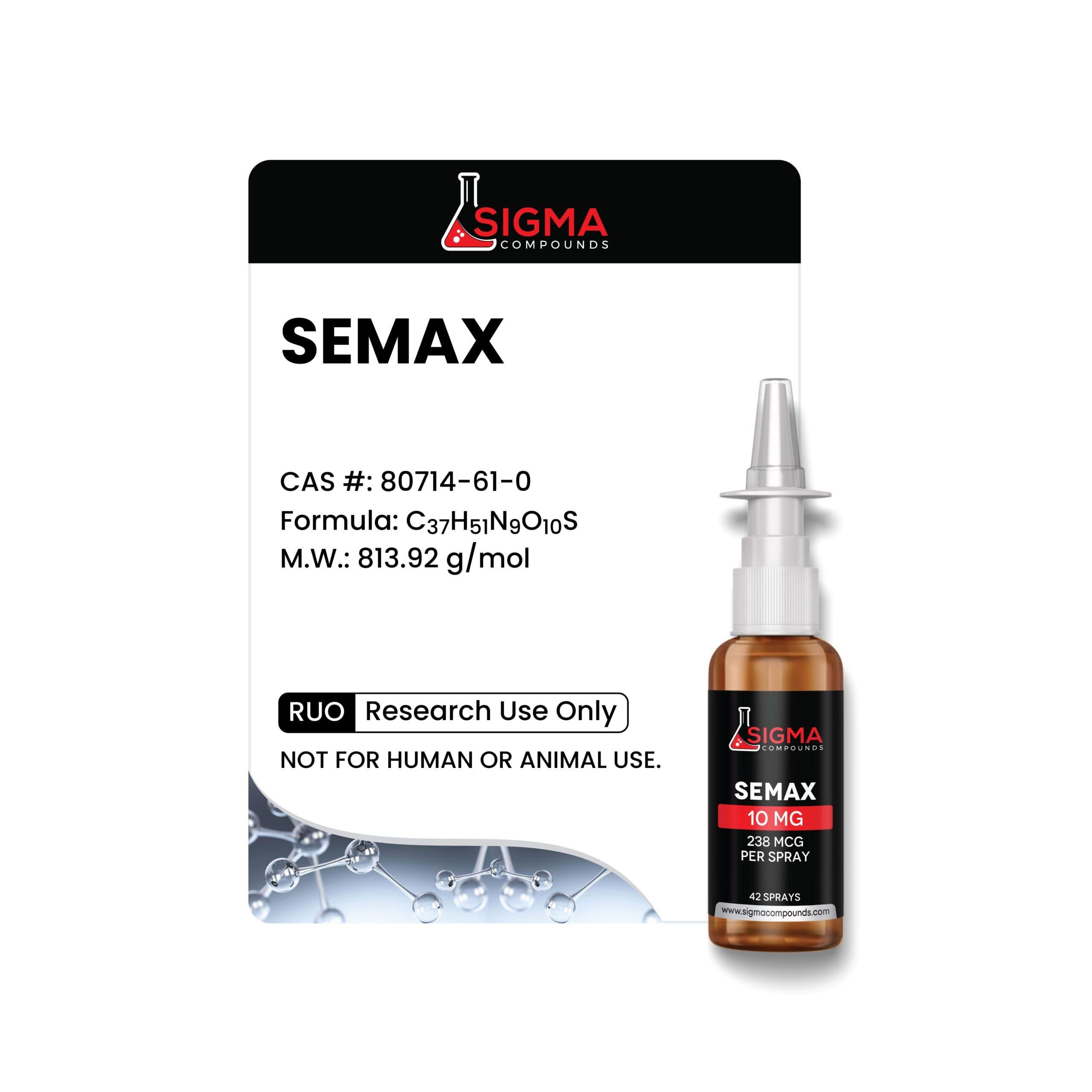Sigma Compounds Semax (10 MG) — Mist — label and specifications